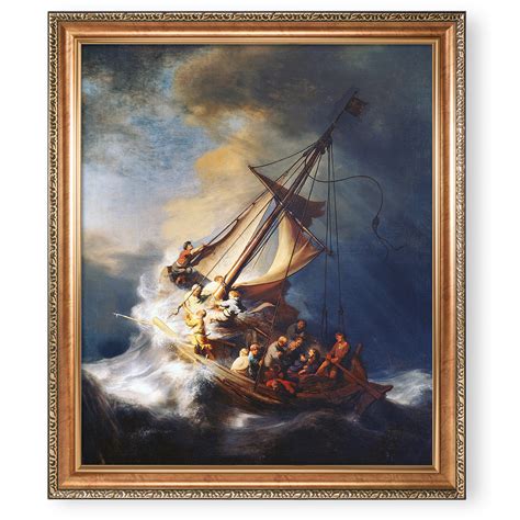 Christ in The Storm On The Sea of Galilee by Rembrandt van Rijn Framed ...