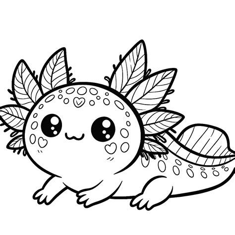 Baby Axolotl Coloring Pages