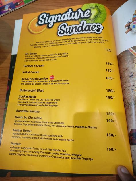 Menu at Falooda Nation Kannur, Kannur