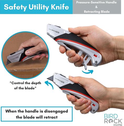 Buy BIRDROCK HOME 1pk Professional Safety Utility Knife - Retractable ...