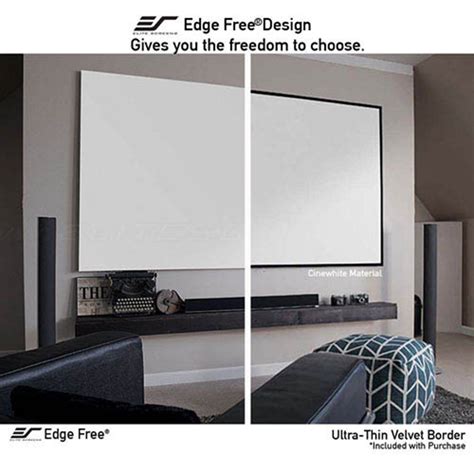 Elite Screens AR92WH2 - 92 Inches Edge Free/Edgeless 3D 4K/8K UHD Fixe ...