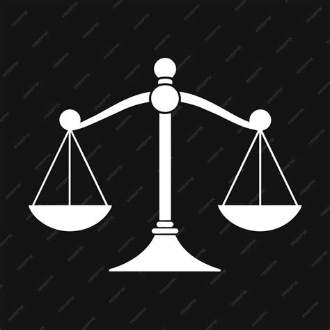 Simple scales of justice balanced on a single line conveying fairness and equilibrium in legal ...