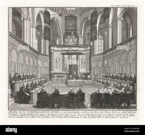 Synod held in the Nieuwe Kerk in Amsterdam, 1730, 1738 - 1739 print ...