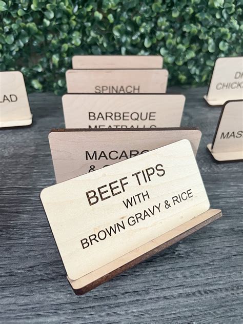 Engraved Wooden Food Labels, Food Labels, Party Decor, Buffet Decor,event Planning, Food Signs ...