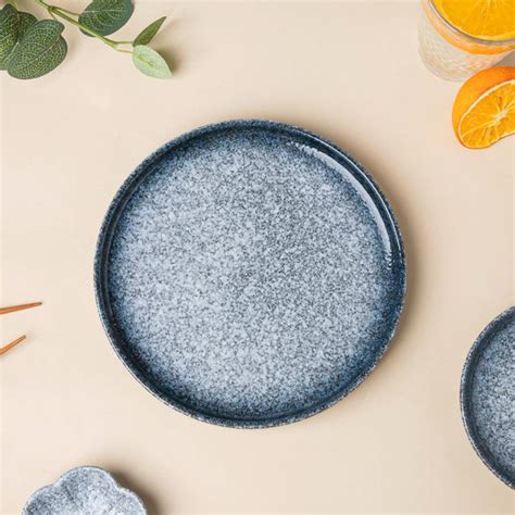 Pebble Glazed Snack Plate Blue White 8 Inch Online - Premium Snack ...