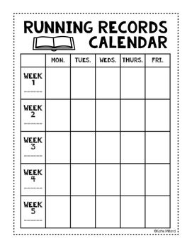 Image result for Running Record Example First Grade