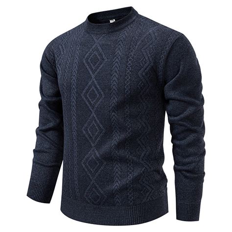 Big and Tall Sweaters for Men Textured Ribbed Knit Top Slim Fit Crew ...