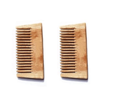 Kacchi Neem Wood Long Detangle Comb (Pack of 2) – HalfPe