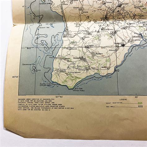 1945 CONFIDENTIAL Southwest Battlefield Composite Map of Okinawa ...