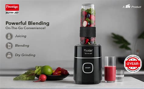 Buy Prestige Nutri-Jet Mixer Grinder with 2 Jars| 450 Watts| Sipper Lid ...