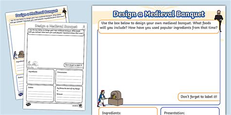 Design a Medieval Banquet Worksheet