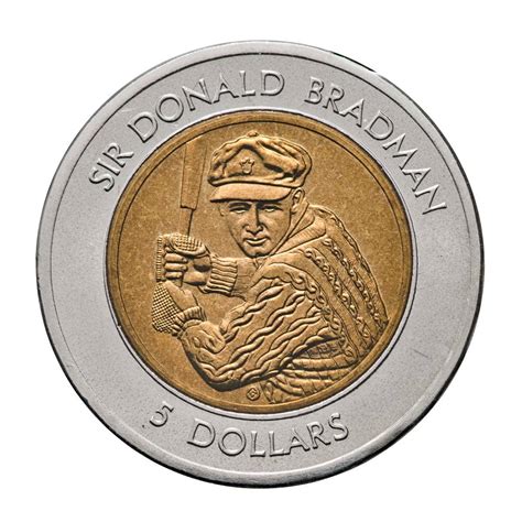 1997 $5 Bi-Metal UNC - Australian Don Bradman coin