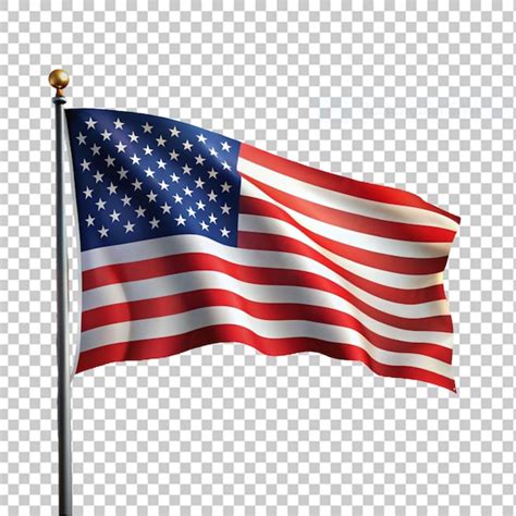 Premium PSD | American flag on transparent background