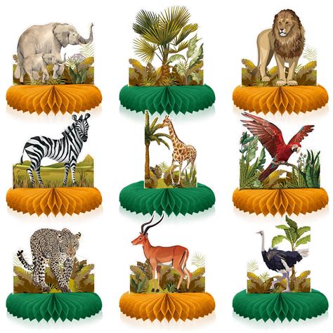 Buy Shappy 9 Pcs African Safari Centerpieces for Tables Baby Shower ...