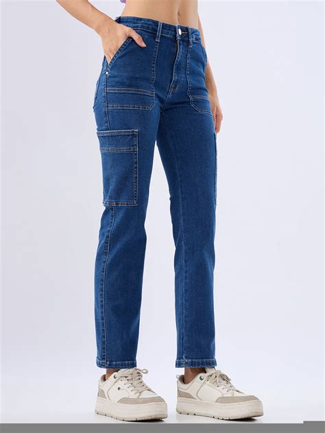 Spykar Mid Blue Slim Fit Mid Rise Jeans For Women