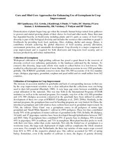 Core and Mini Core Approaches for Enhancing Use of Germplasm in Crop ...