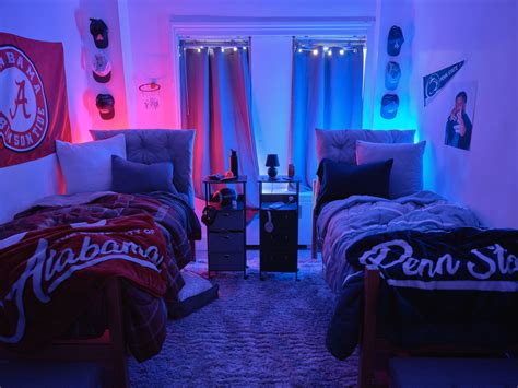School Spirit Room | Dorm room designs, Boys dorm room, Dorm room lights