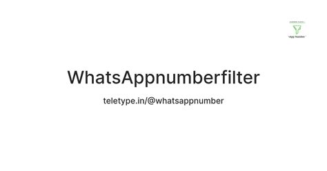 WhatsAppnumberfilter — Teletype