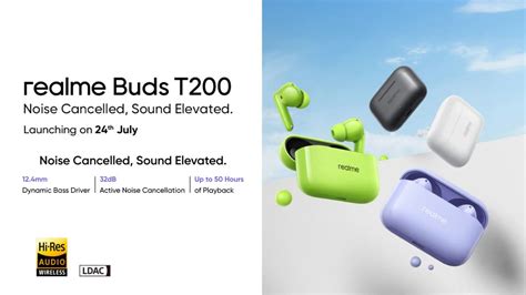 Realme Buds T200 ANC और 50 घंटे की बैटरी के साथ 24 जुलाई को भारत में ...