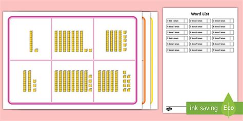Place Value 2-Digit Numbers Dienes Bingo (teacher made)