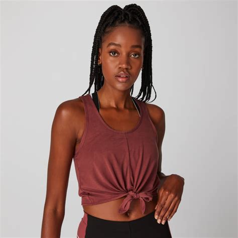 Buy Women's Tie Front Crop Vest | Pink | MYPROTEIN™