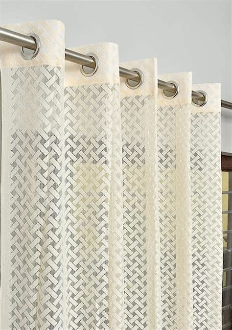 STYLOCASA Tissue Net Checks Semi Transparent Sheer Curtain Fabric Net ...