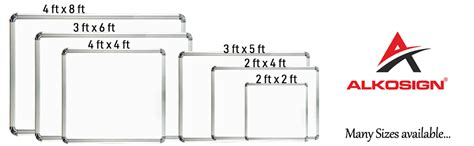 ALKOSIGN Astra Chrome Write Boards with Melamine Surface, White Board ...