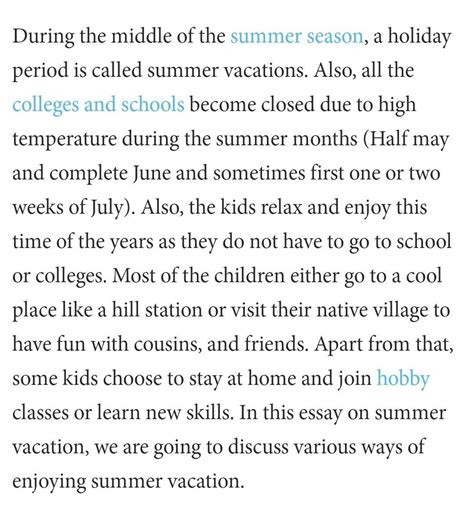 How to write a narrative essay about my favorite summer vacation ...