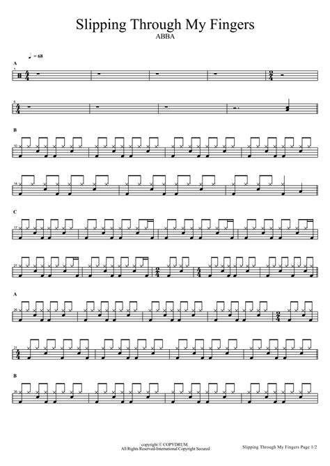 Slipping Through My Fingers (arr. COPYDRUM) by ABBA Sheet Music for ...