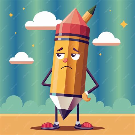 Premium Vector | A cartoon drawing of a pencil with a pencil in it