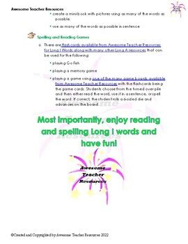 Smile for Long I Words! Rhyming Cut and Paste Worksheet | TPT