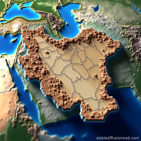 3D Google Earth Map of Iran | Stable Diffusion Online
