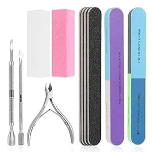 MAYCREATE® 10PCS Nail Files, Professional Nail File Set, Curved ...
