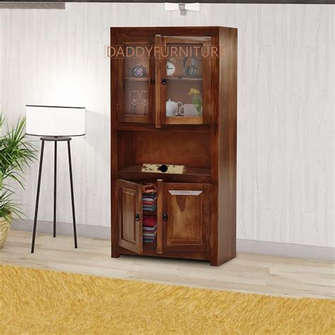 DADDYFURNITURE? Solid Sheesham Wood Multipurpose Kitchen Crockery ...