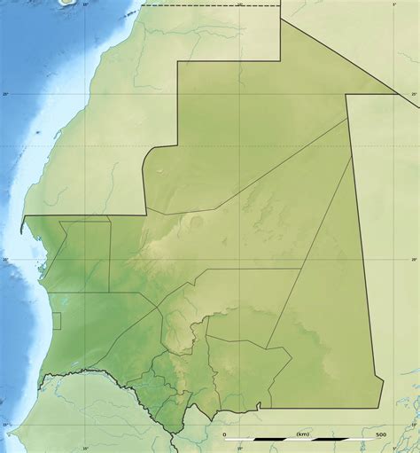 Large relief map of Mauritania | Mauritania | Africa | Mapsland | Maps of the World