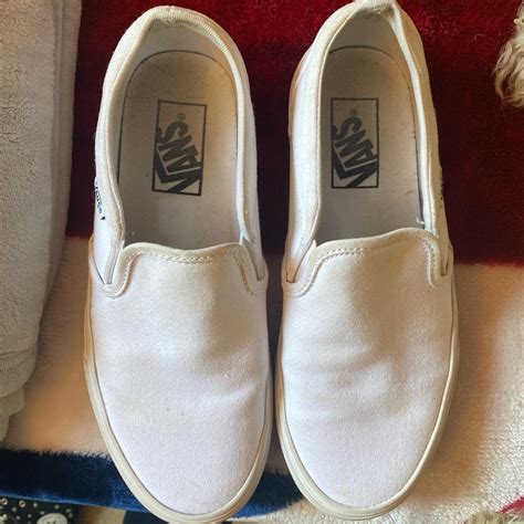 Vans white slip on shoe * Size: Women’s US 7 Price... - Depop