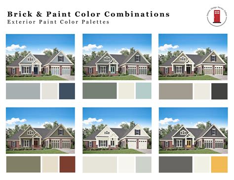 Brick Exterior Paint Color Palettes | Exterior Paint Colors - Etsy | Exterior paint, Exterior ...