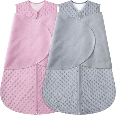 Amazon.com: Fleece Newborn Sleep Sack Baby Swaddle,3-Way Adjustable Wearable Blanket,2 Pack ...