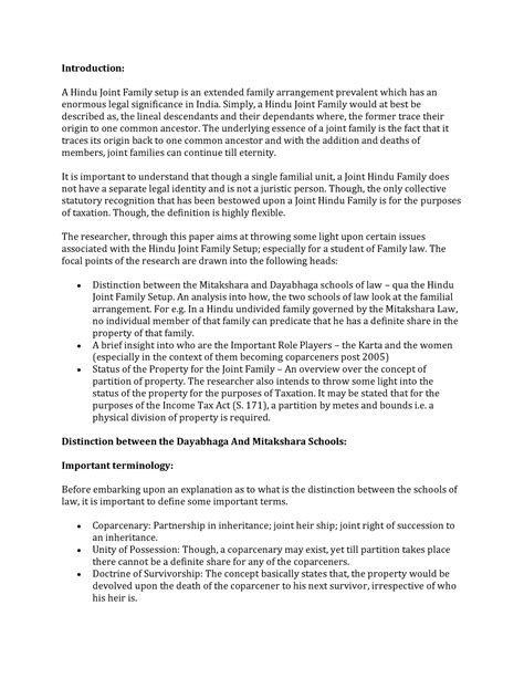 HUF - Hindu Undivided Family Property - Introduction: A Hindu Joint ...