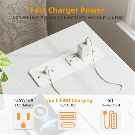 TIQLAB L Shaped Computer Desk with Power Outlets, 47 India | Ubuy