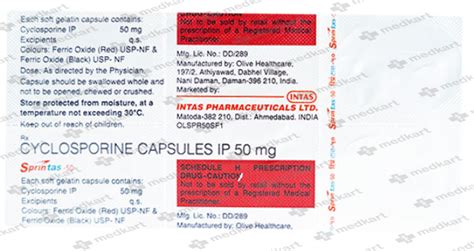 SPRINTAS 50MG CAPSULE 5'S, Price, Composition & Generic Alternatives ...