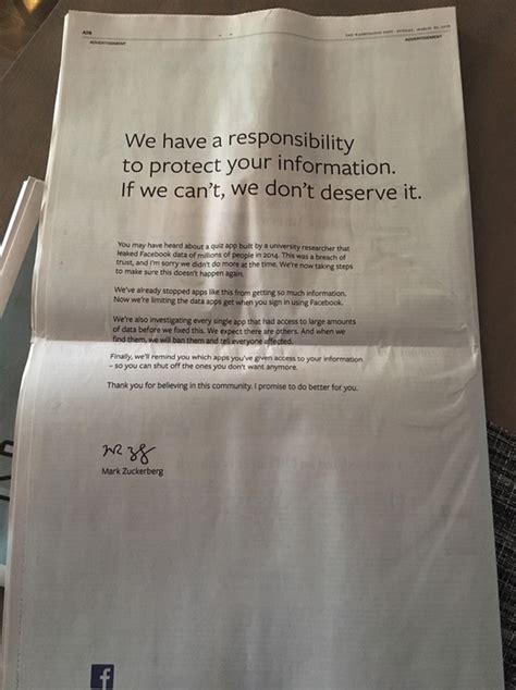 Surat Permintaan Maaf Mark Zuckerberg Atas Bocornya Data Pengguna