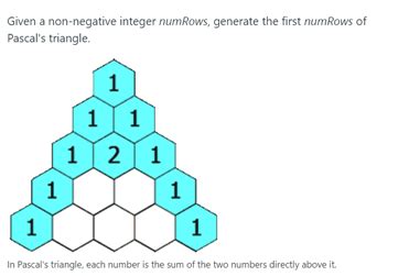 Pascal's Triangle LeetCode 的图像结果