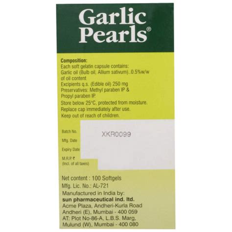 Garlic Pearls - 100 nos Tab : Buy Garlic Pearls - 100 nos Tab Online at ...