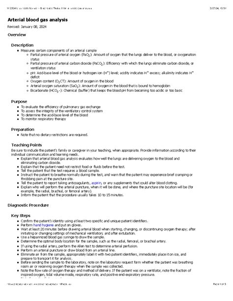 Lippincott Advisor - Arterial blood gas analysis - © 2024 Lippincott Advisor - Diagnostic Tests ...