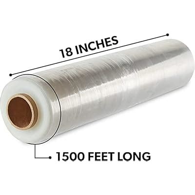 PRIMEPACKSUPPLIES Stretch Wrap Heavy Duty 18 Inches 1500 Ft Roll with ...