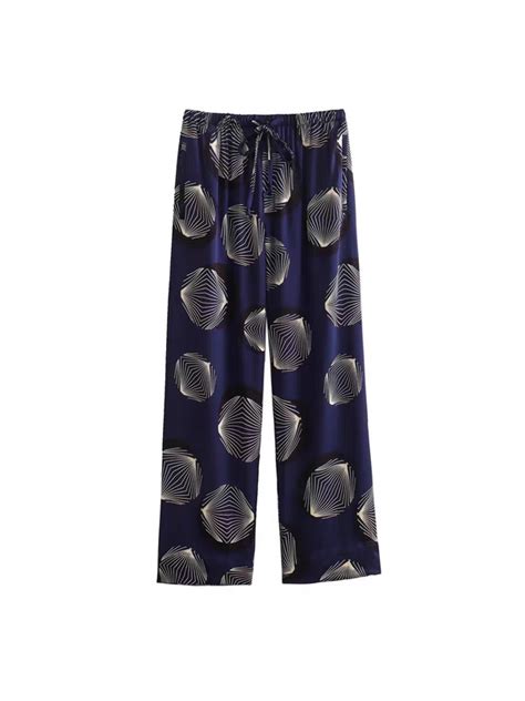 Abstract Print Quarter Sleeves Shirt & Pants Coord Set