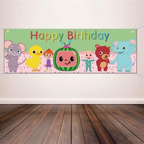 Buy Cocomelon Birthday Party Supplies, Birthday Party Banner Backdrop ...