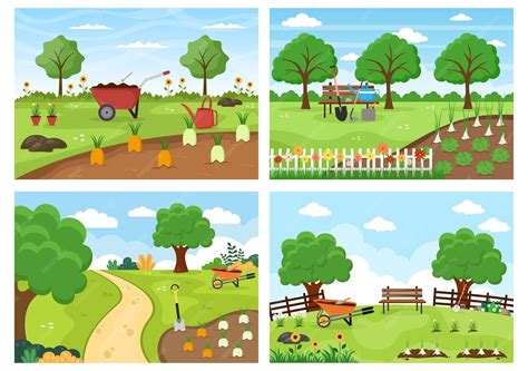 Farm gardener background vector | Premium Vector