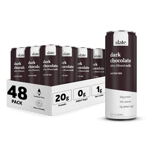 Amazon.com: Slate Milk - High Protein Shake, Dark Chocolate, 20g ...